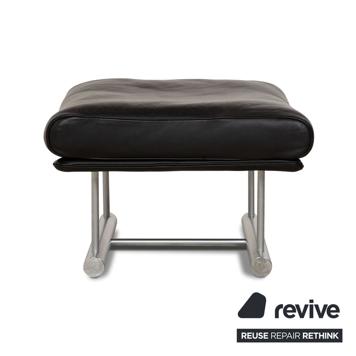 Rolf Benz 6500 Leather Stool Black