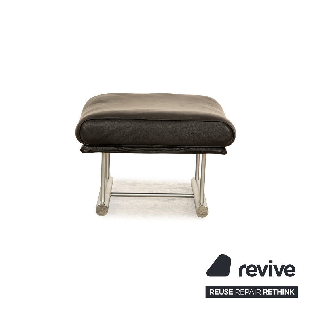 Rolf Benz 6500 Leder Hocker Schwarz