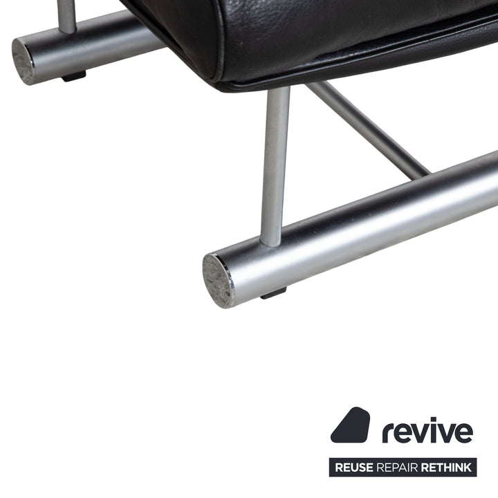 Rolf Benz 6500 Leder Hocker Schwarz