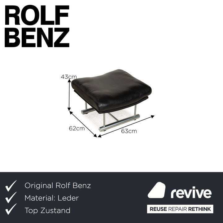 Tabouret en cuir Rolf Benz 6500 noir