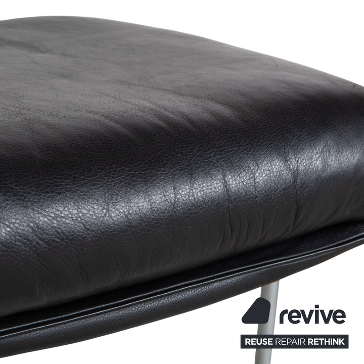 Rolf Benz 6500 Leder Hocker Schwarz