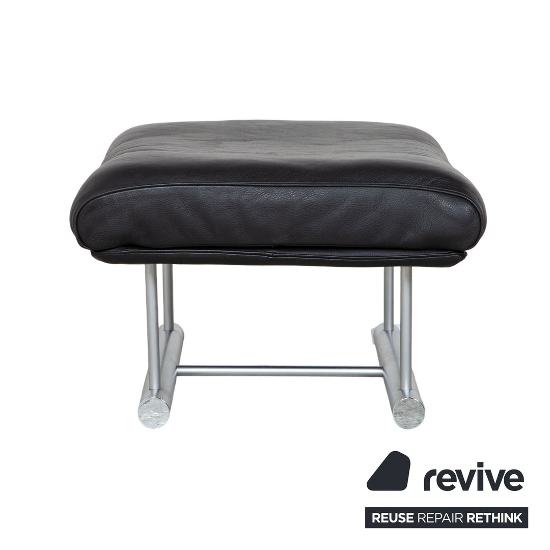 Rolf Benz 6500 Leder Hocker Schwarz