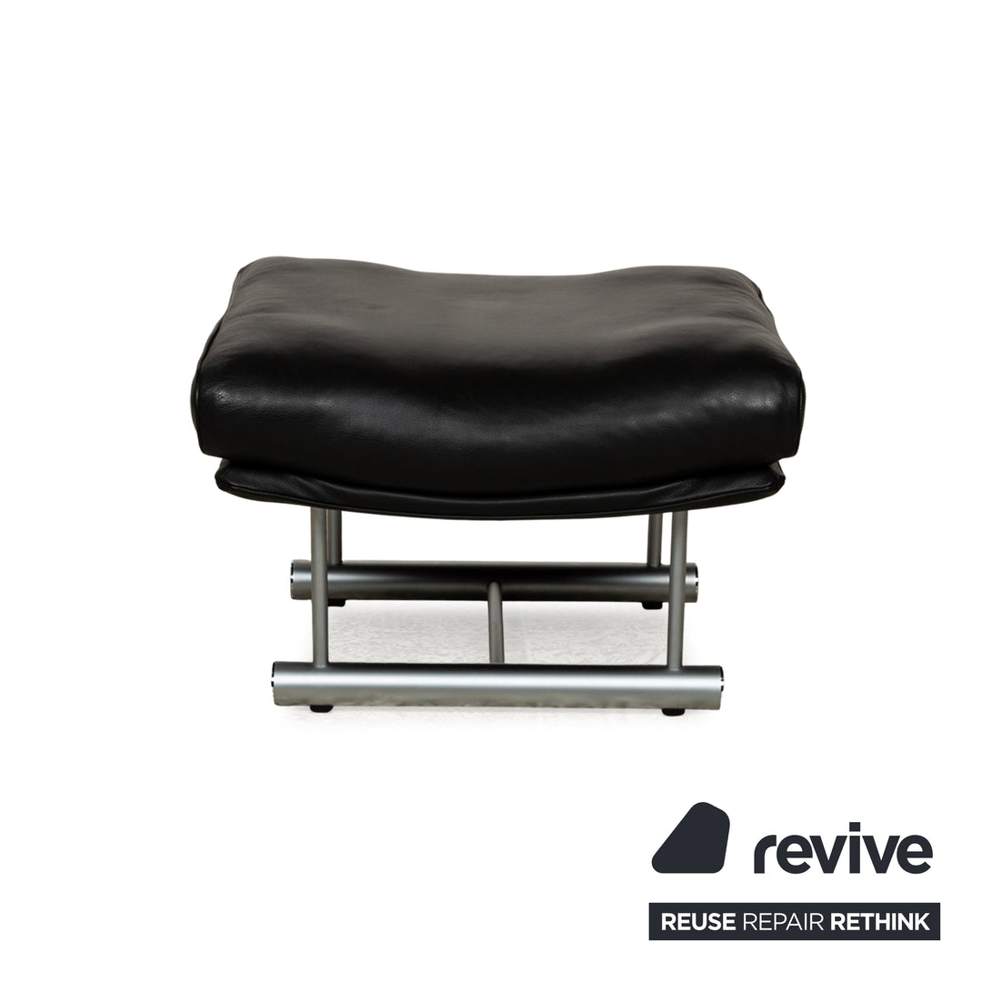 Rolf Benz 6500 Leather Stool Black