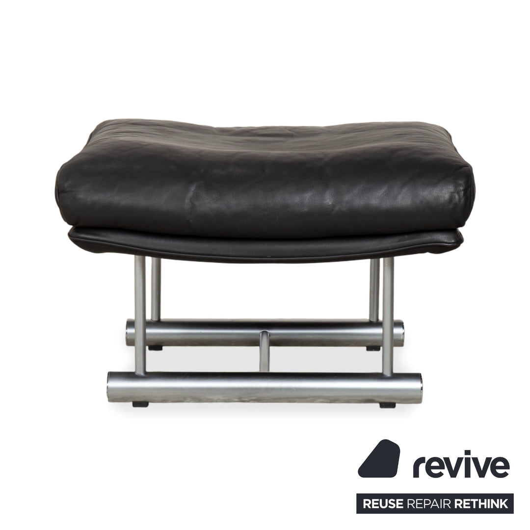 Tabouret en cuir Rolf Benz 6500 noir
