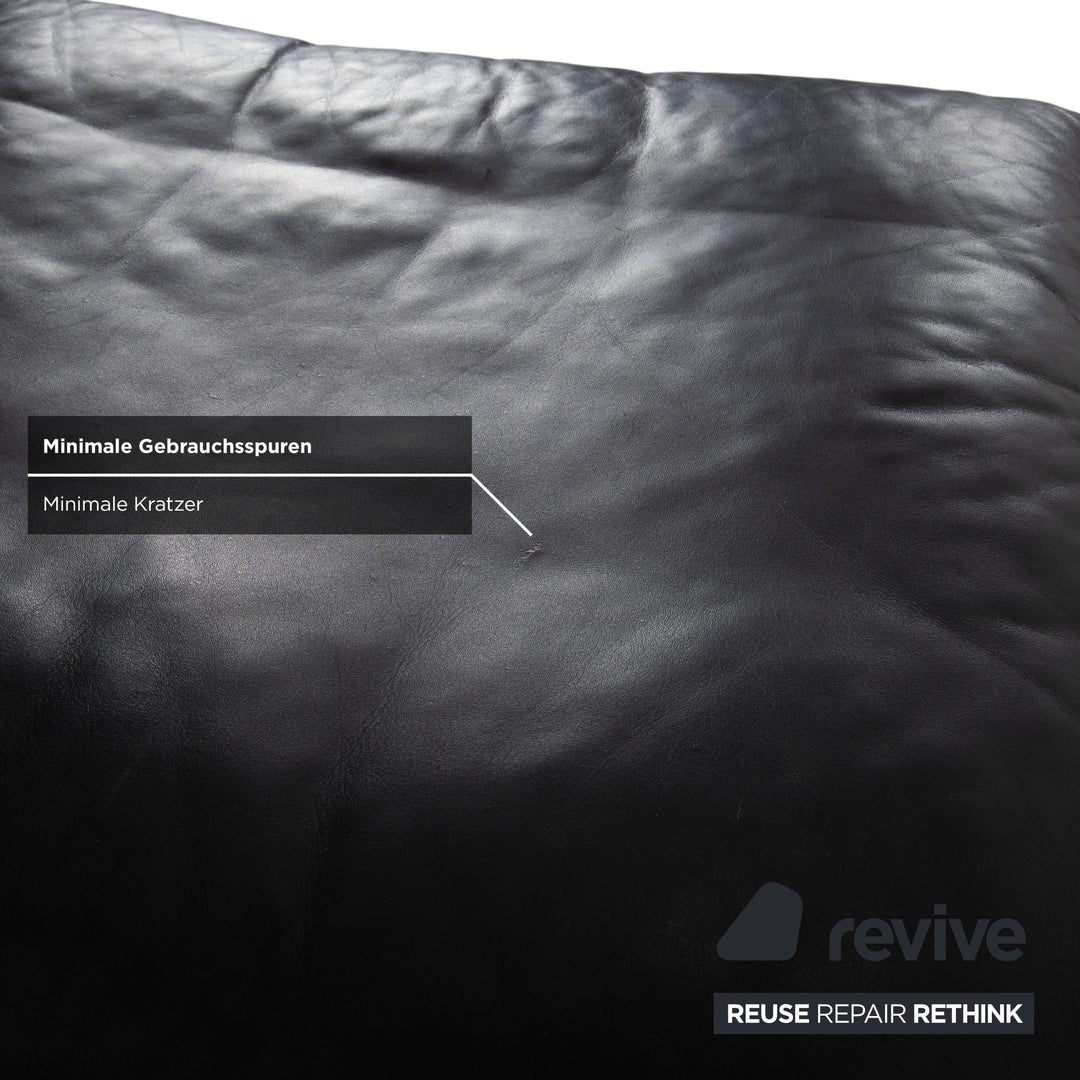 Tabouret en cuir Rolf Benz 6500 noir