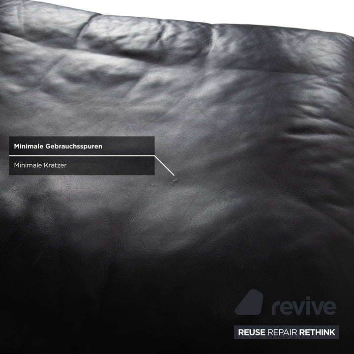 Tabouret en cuir Rolf Benz 6500 noir