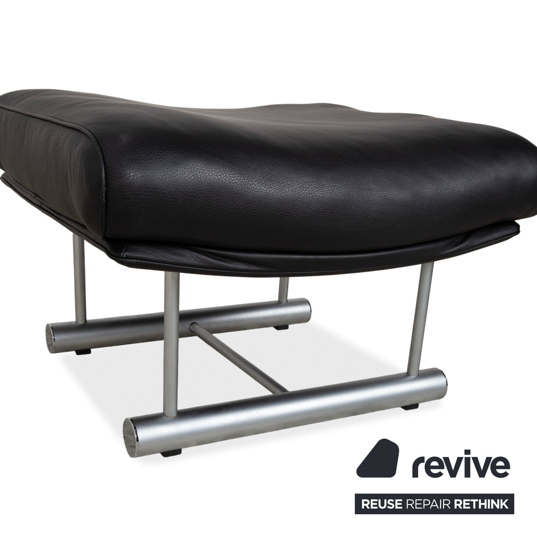 Rolf Benz 6500 Leder Hocker Schwarz