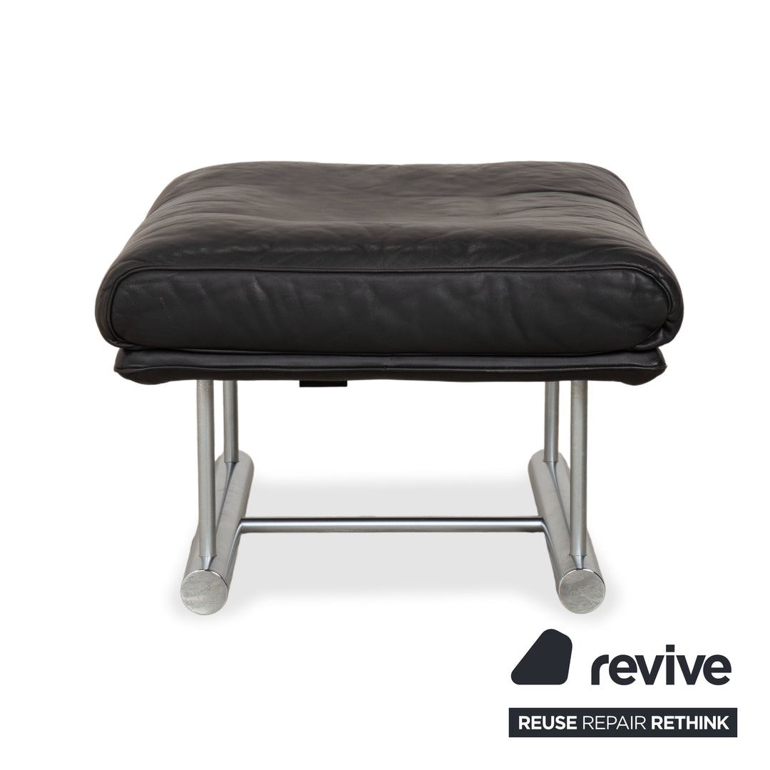 Rolf Benz 6500 Leather Stool Black