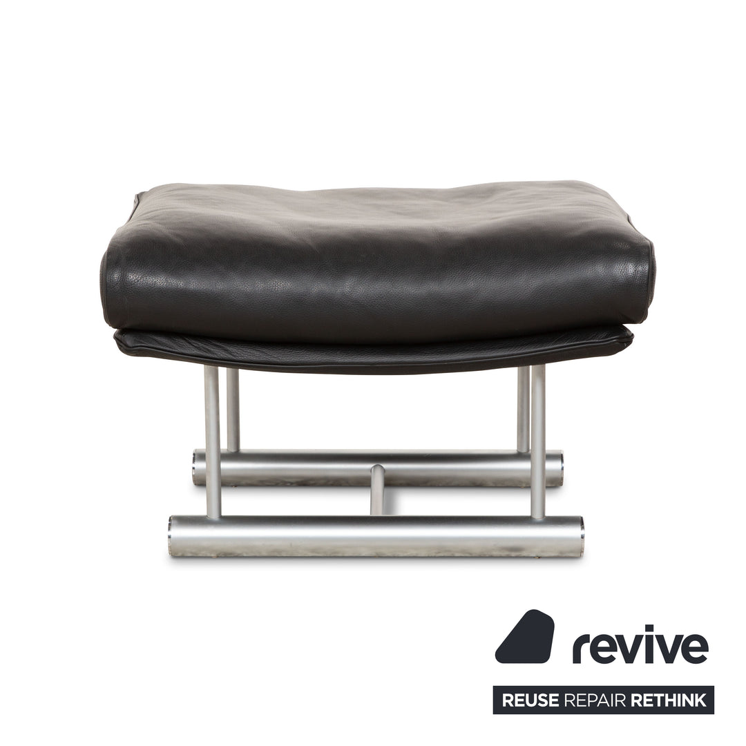 Rolf Benz 6500 Leather Stool Black