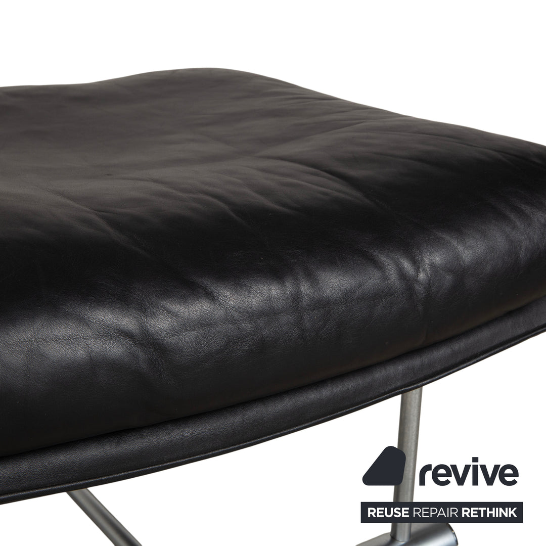 Tabouret en cuir Rolf Benz 6500 noir
