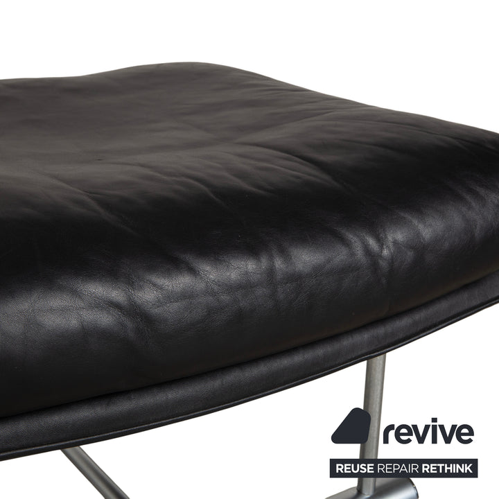 Tabouret en cuir Rolf Benz 6500 noir