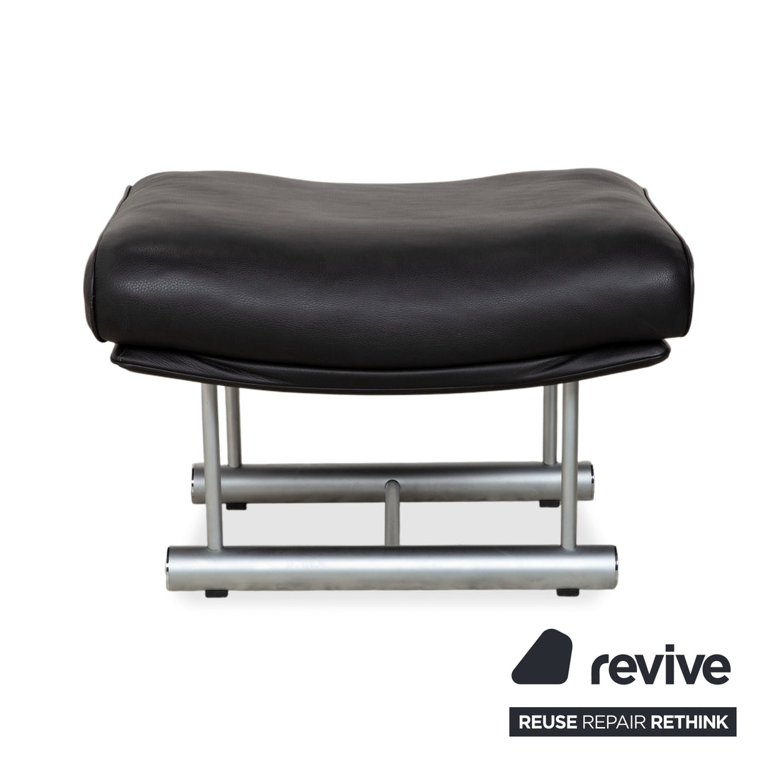 Rolf Benz 6500 Leder Hocker Schwarz