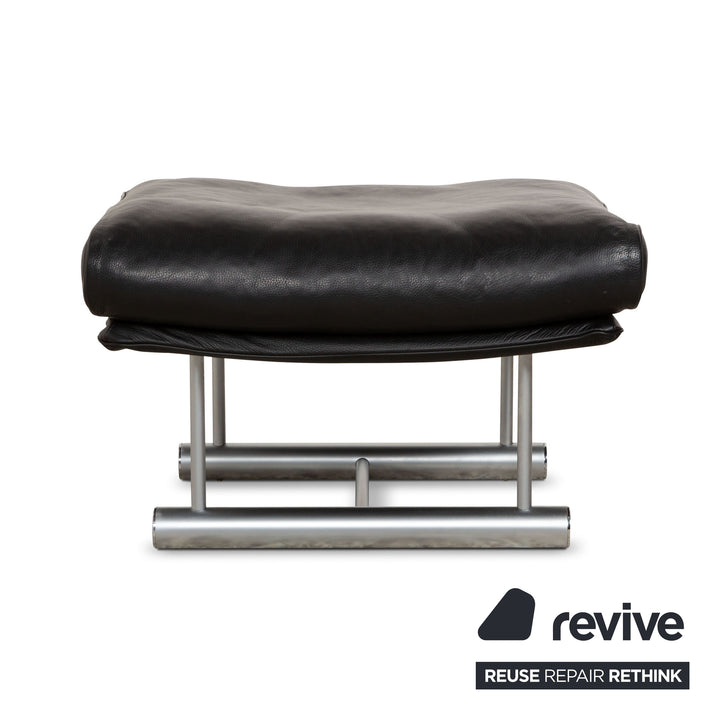 Rolf Benz 6500 Leather Stool Black