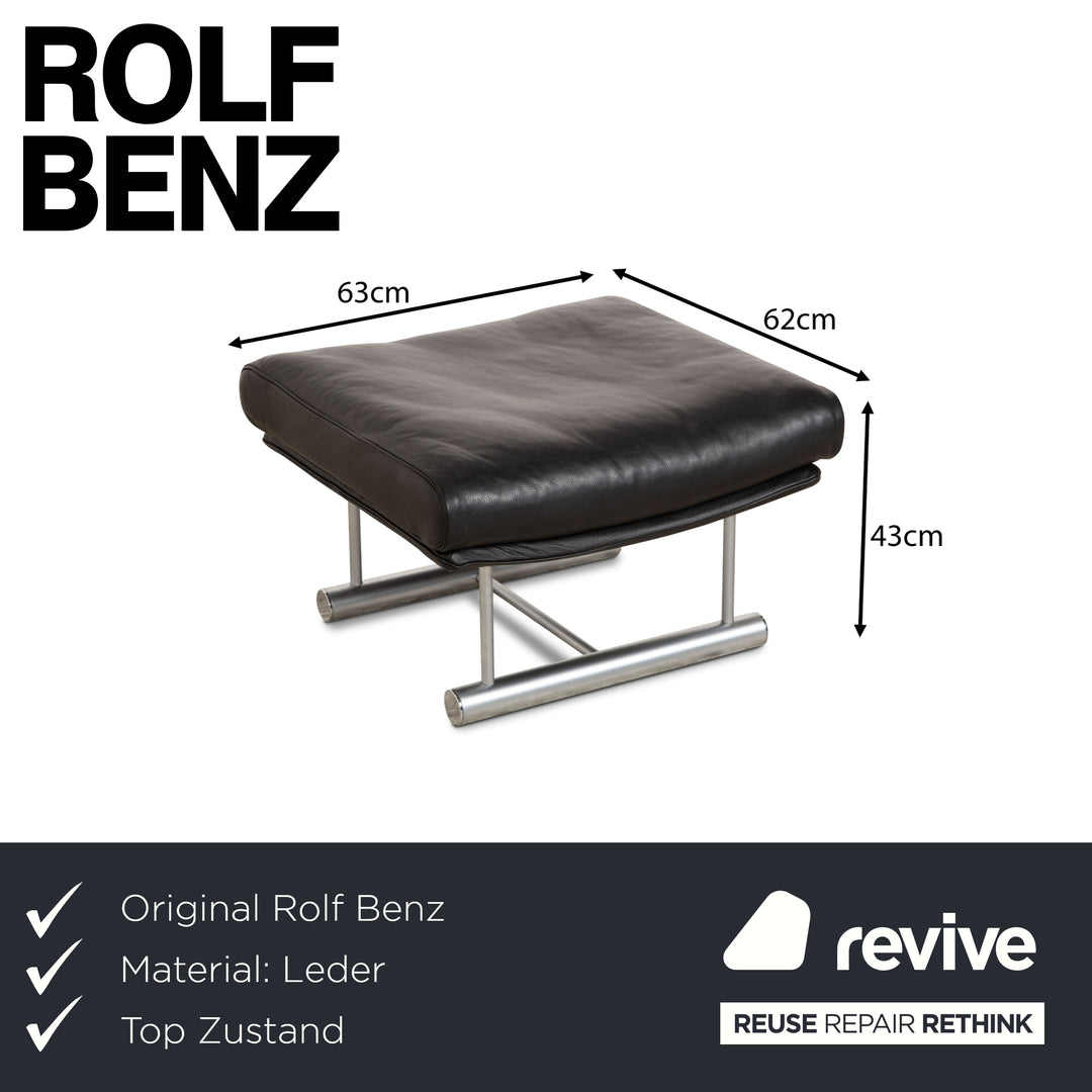 Rolf Benz 6500 Leder Hocker Schwarz