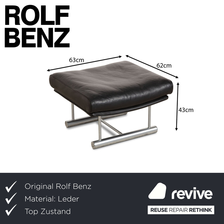 Rolf Benz 6500 Leder Hocker Schwarz