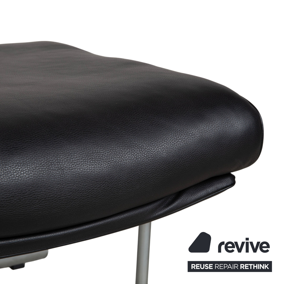 Rolf Benz 6500 Leder Hocker Schwarz