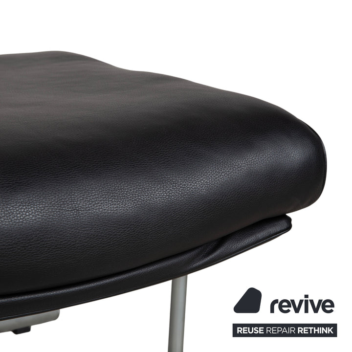 Rolf Benz 6500 Leder Hocker Schwarz