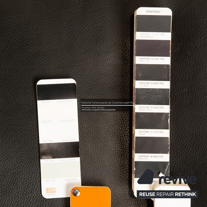 Rolf Benz 6500 Leder Hocker Schwarz