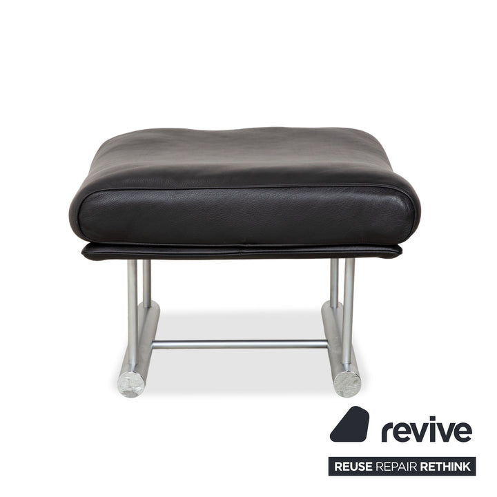 Rolf Benz 6500 Leder Hocker Schwarz