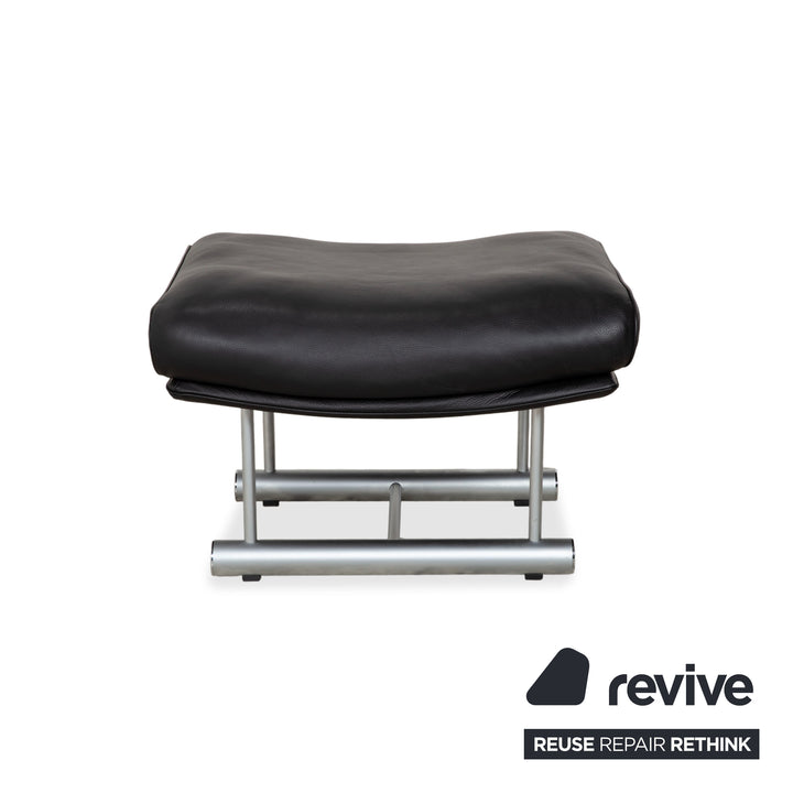 Rolf Benz 6500 Leder Hocker Schwarz