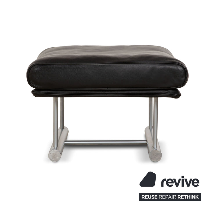 Rolf Benz 6500 Leather Stool Black