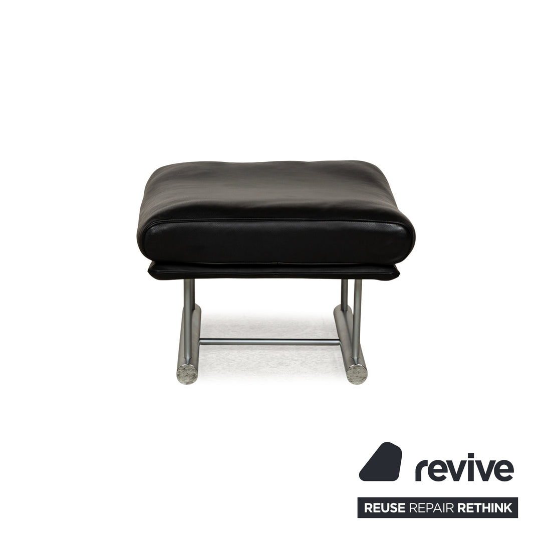 Tabouret en cuir Rolf Benz 6500 noir