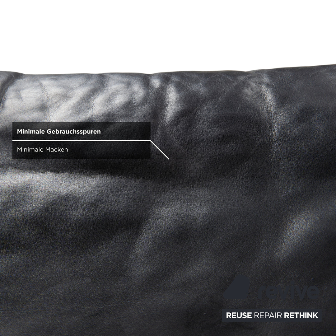 Tabouret en cuir Rolf Benz 6500 noir