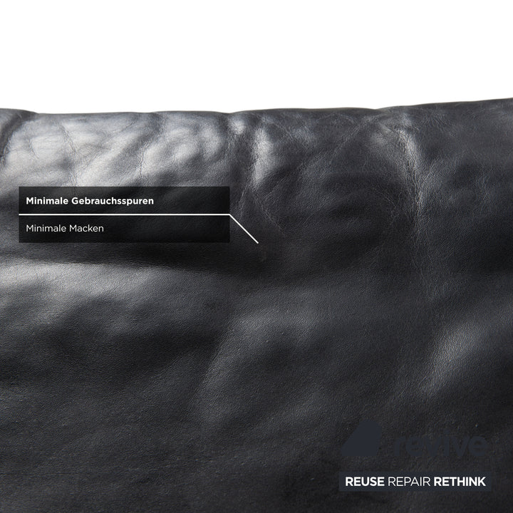 Tabouret en cuir Rolf Benz 6500 noir