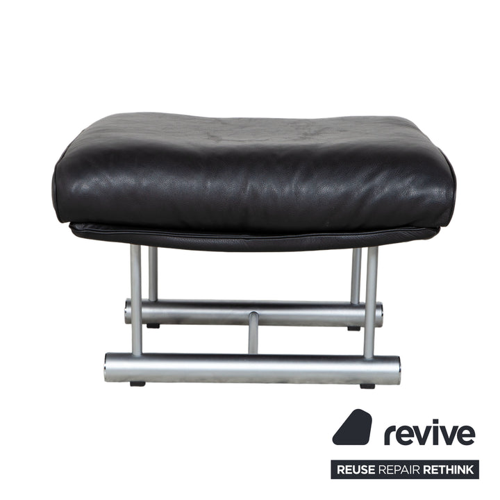 Rolf Benz 6500 Leder Hocker Schwarz