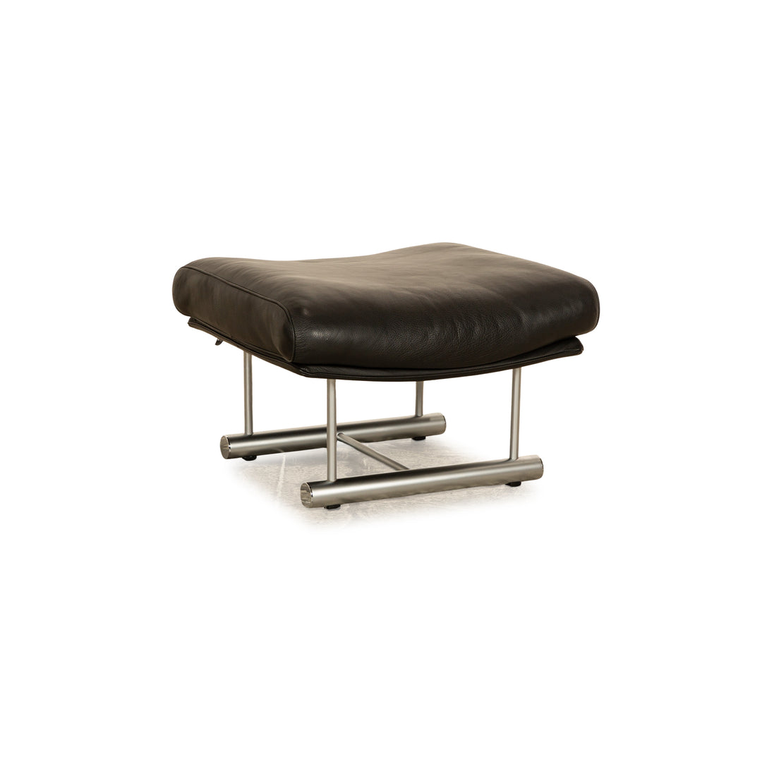 Rolf Benz 6500 Leder Hocker Schwarz