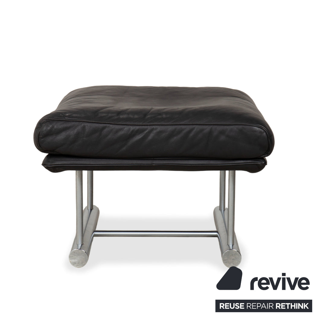 Tabouret en cuir Rolf Benz 6500 noir