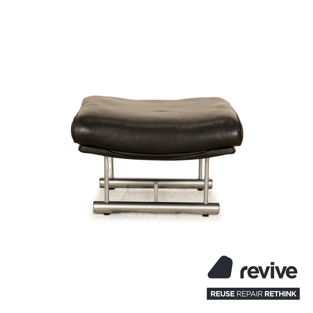 Rolf Benz 6500 Leder Sessel Garnitur Schwarz mit manueller Drehfunktion Semianlininleder
