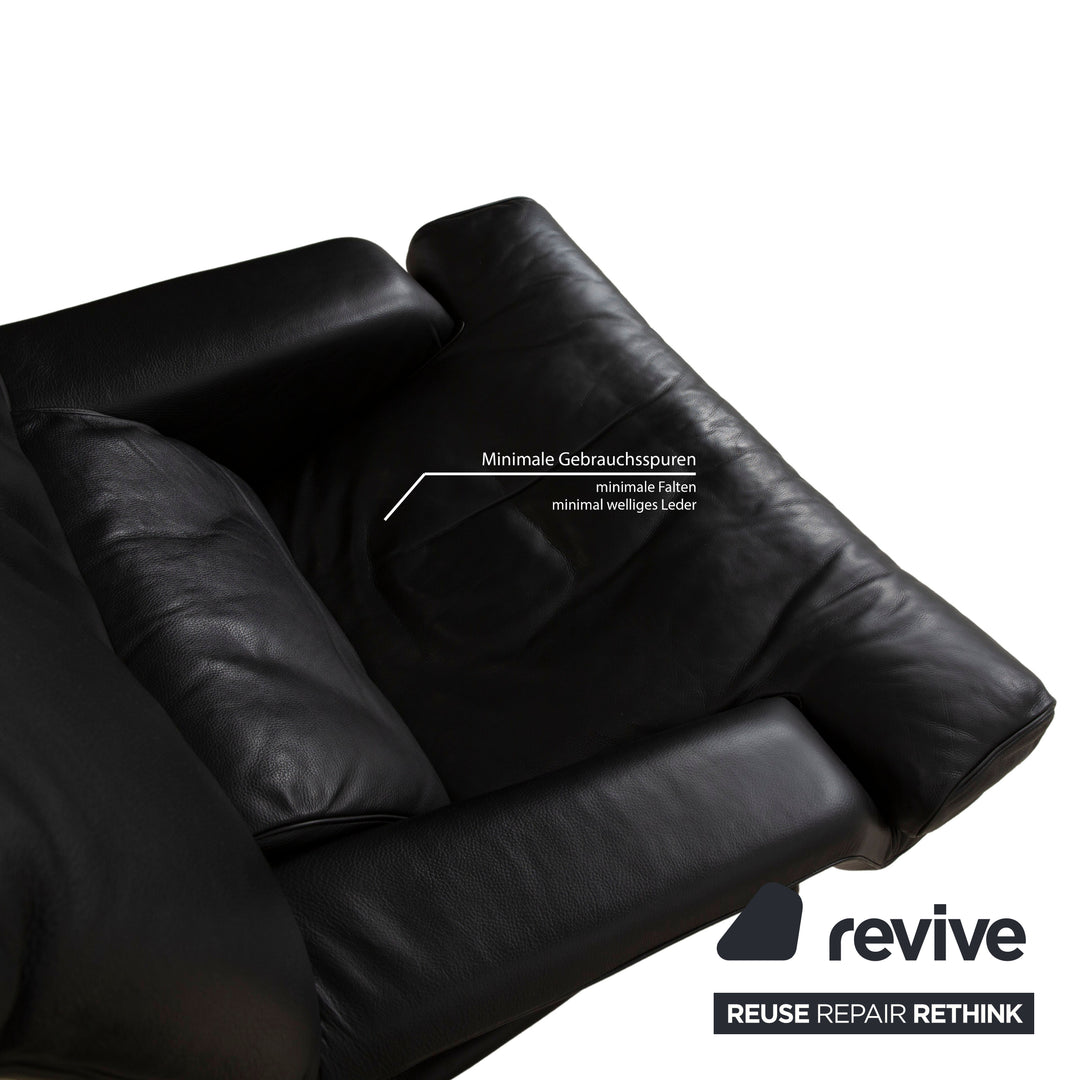 Rolf Benz 6500 Leather Armchair Black manual function