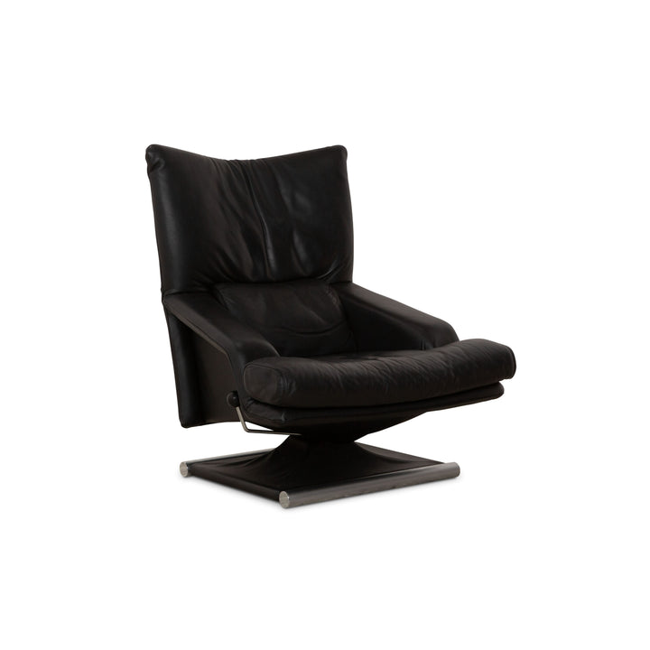 Rolf Benz 6500 Leather Armchair Black manual function