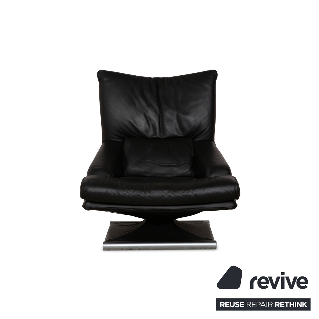 Rolf Benz 6500 Fauteuil en cuir Noir fonction manuelle