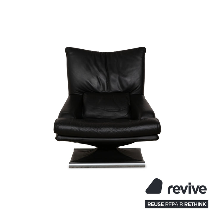 Rolf Benz 6500 Leather Armchair Black manual function