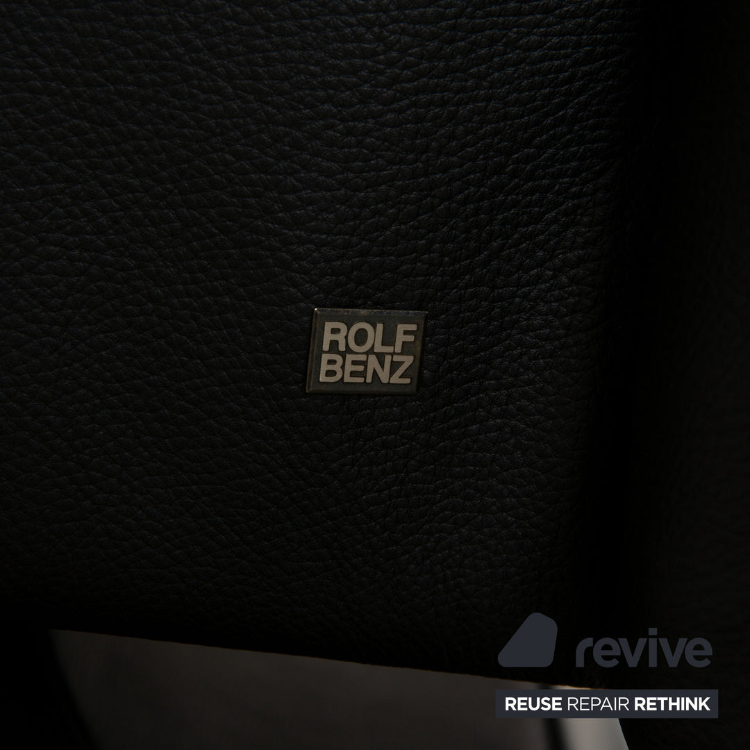 Rolf Benz 6500 Leather Armchair Black manual function