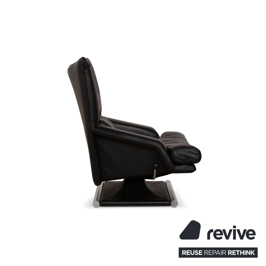 Rolf Benz 6500 Leather Armchair Black manual function