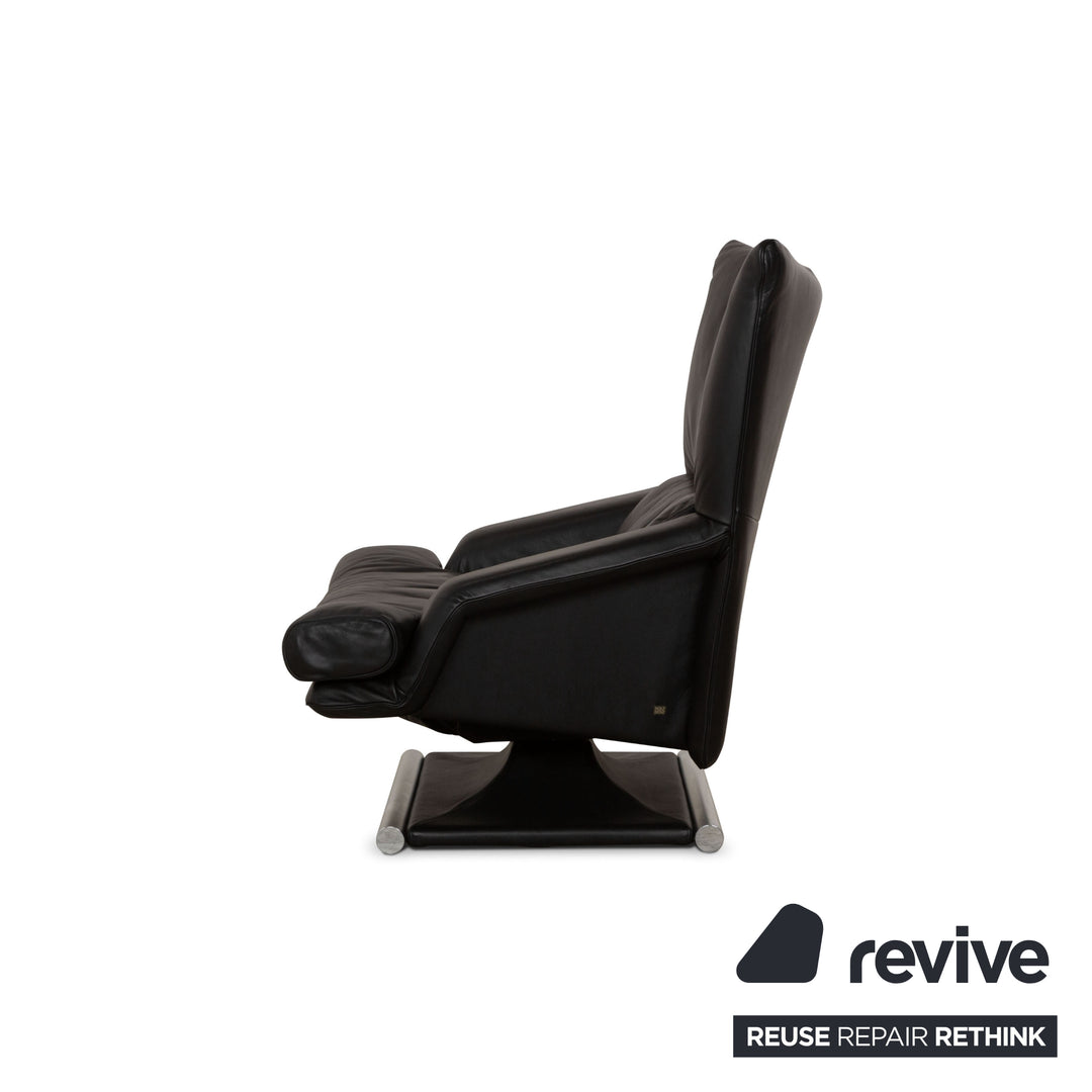 Rolf Benz 6500 Leather Armchair Black manual function