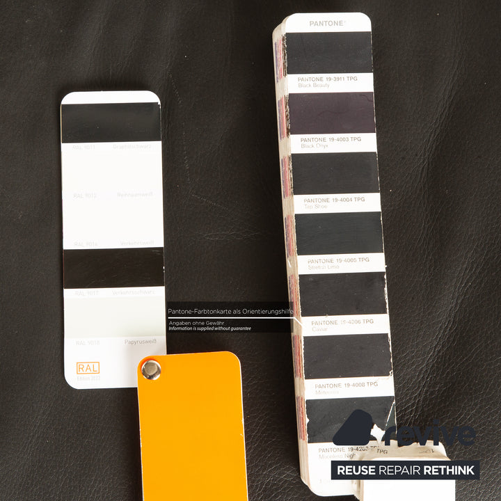 Rolf Benz 6500 Leather Armchair Black with manual swivel function Semi-aniline leather