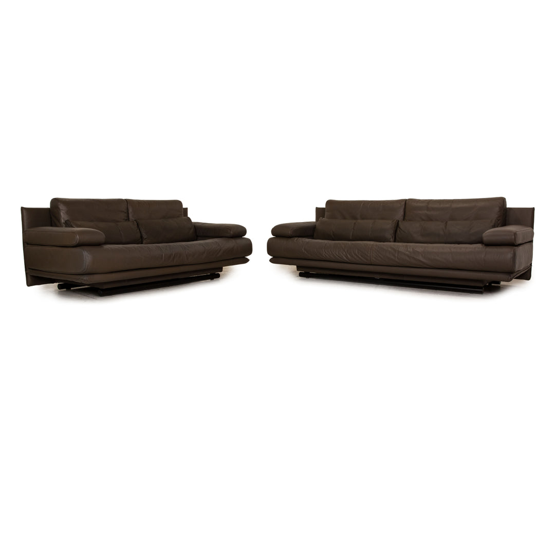 Rolf Benz 6500 Leder Sofa Garnitur Braun Dreisitzer Zweisitzer  Couch Funktion
