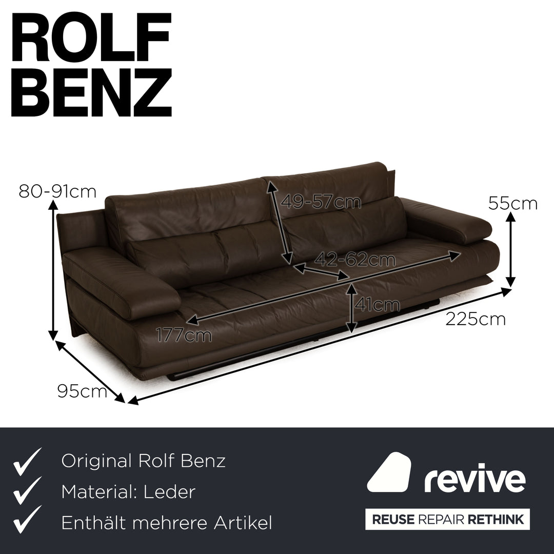Rolf Benz 6500 Leder Sofa Garnitur Braun Dreisitzer Zweisitzer  Couch Funktion