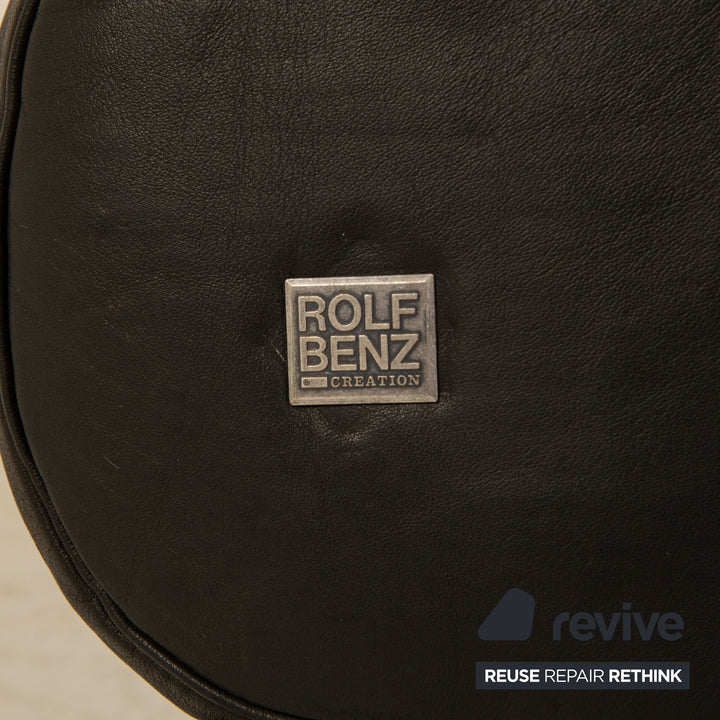 Rolf Benz 6500 leather sofa set black three-seater two-seater