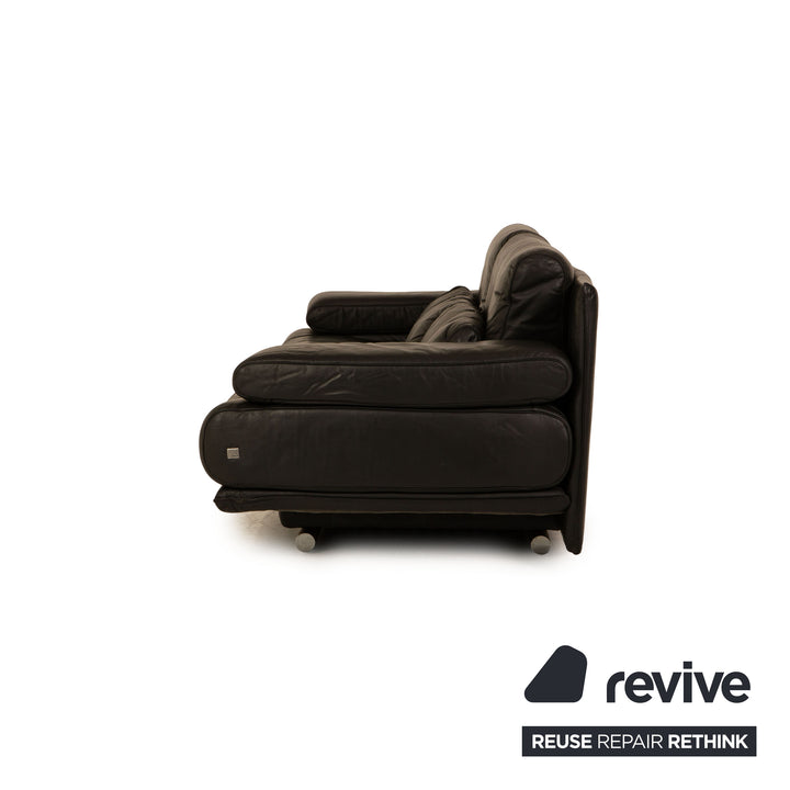 Rolf Benz 6500 leather sofa set black three-seater two-seater