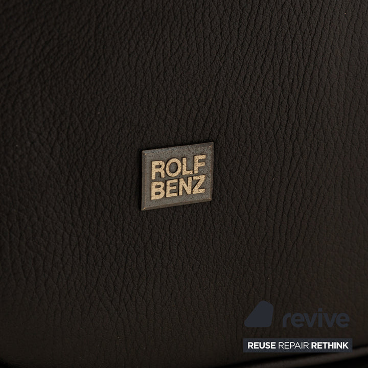 Rolf Benz 6500 Leather Sofa Set Black Two-Seater Three-Seater Couch