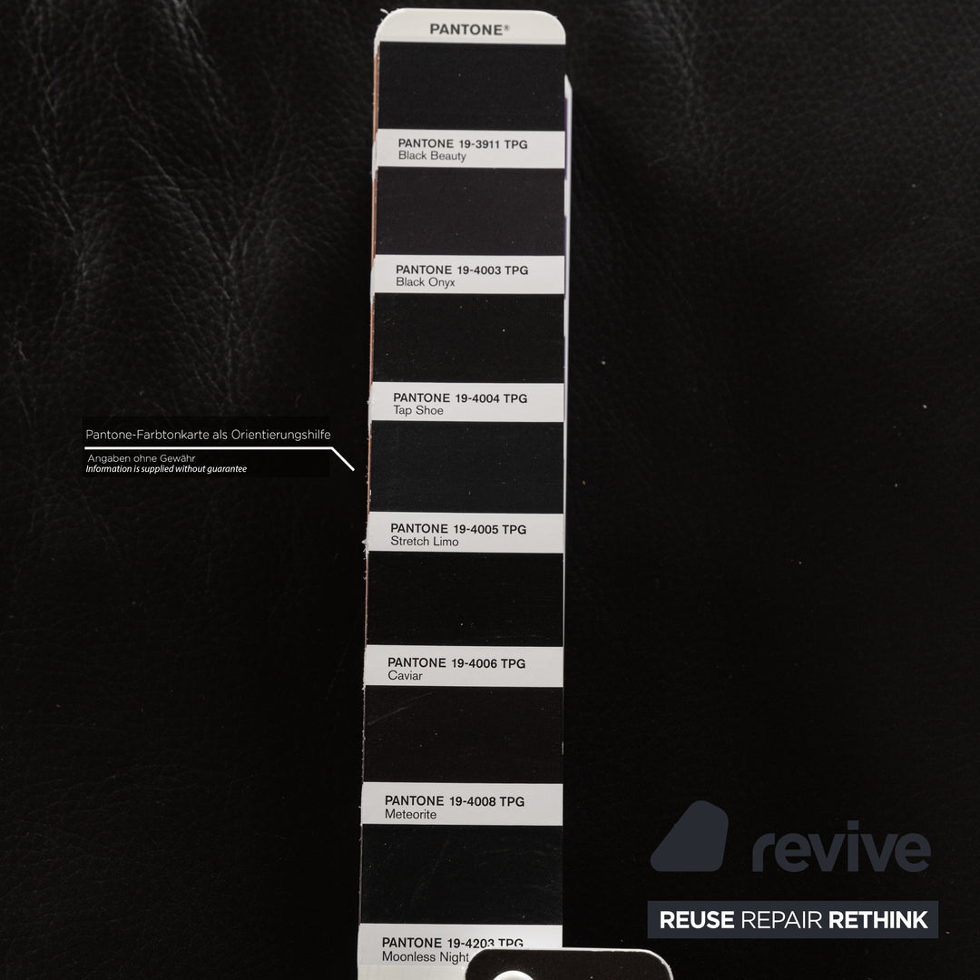 Rolf Benz 6500 Leather Sofa Set Black Two-Seater Three-Seater Couch