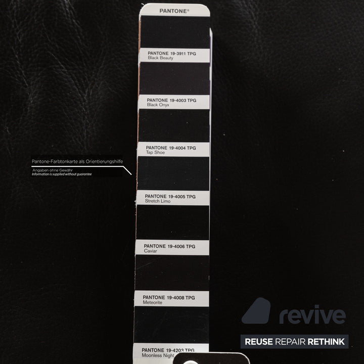 Rolf Benz 6500 Leather Sofa Set Black Two-Seater Three-Seater Couch