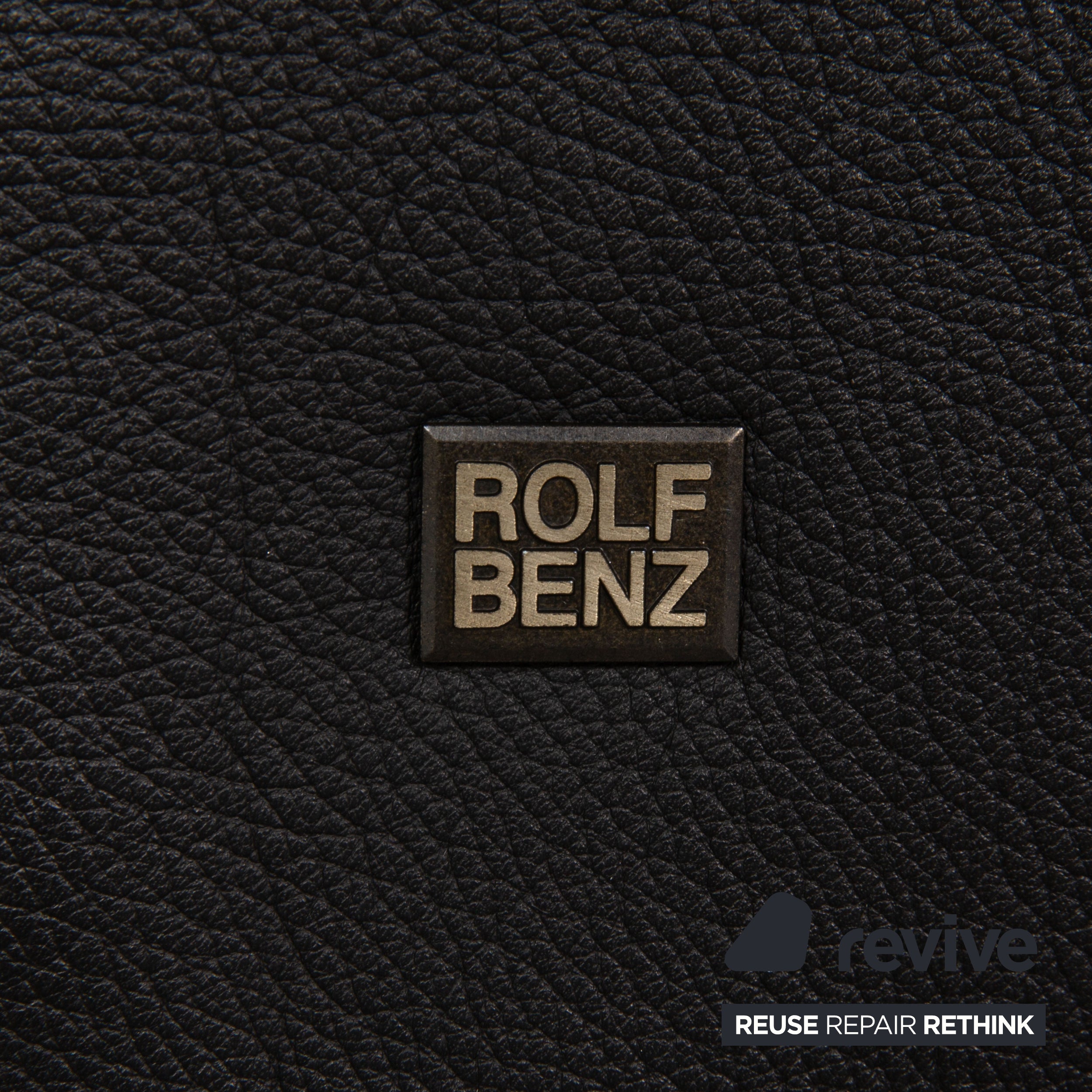 Rolf Benz 6500 leather sofa black three-seater couch function