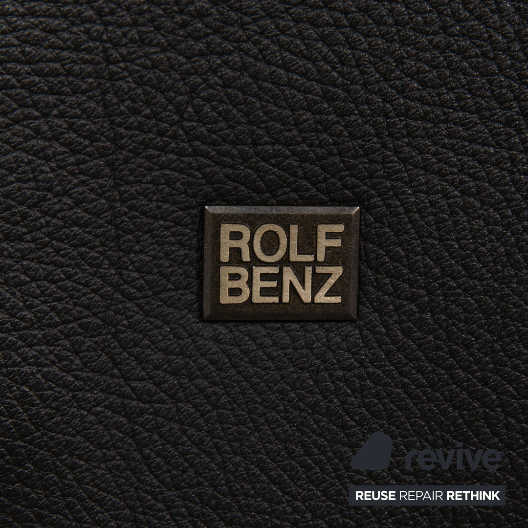 Rolf Benz 6500 Canapé en cuir noir Fonction canapé trois places