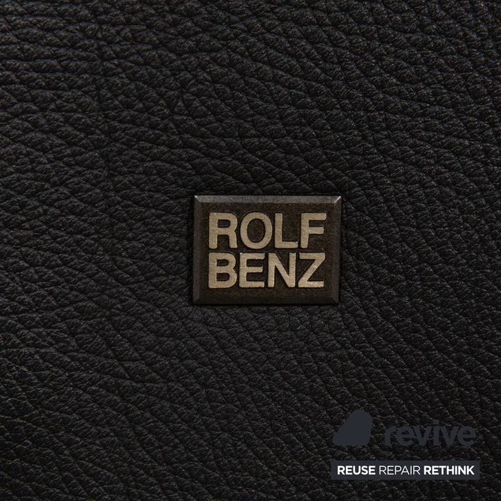 Rolf Benz 6500 Canapé en cuir noir Fonction canapé trois places